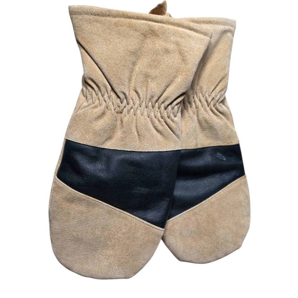 Goodfellow & Co Genuine Leather Mittens Beige L/XL Men’s Winter Gloves NWT